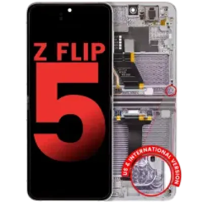 Внутрішній дисплейний модуль (OLED) з рамкою для Samsung Galaxy Z Flip 5 5G (US & International) (Aftermarket Plus) (Lavender)