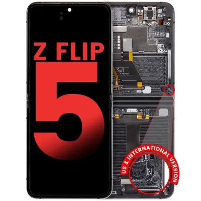 Внутрішній дисплейний модуль (OLED) з рамкою для Samsung Galaxy Z Flip 5 5G (F731) (US & International) (Aftermarket Plus) (Gray)