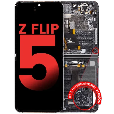 Внутрішній дисплейний модуль (OLED) з рамкою для Samsung Galaxy Z Flip 5 5G (F731) (US & International) (Aftermarket Plus) (Gray)
