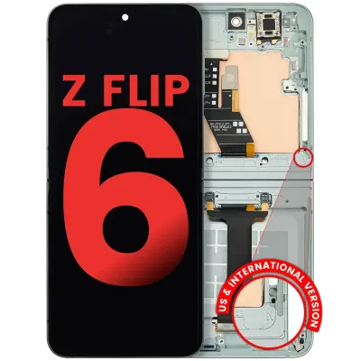 Внутрішній дисплейний модуль (OLED) з рамкою для Samsung Galaxy Z Flip 6 5G (F741) (US & International) (Aftermarket Plus) (Mint)