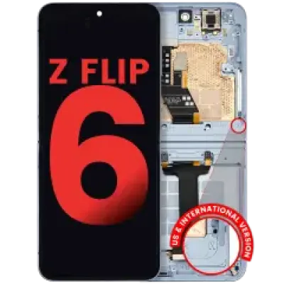 Внутрішній дисплейний модуль (OLED) з рамкою для Samsung Galaxy Z Flip 6 5G (US & International) (Aftermarket Plus) (Blue)