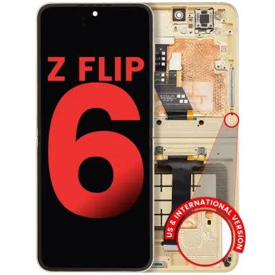 Внутрішній дисплейний модуль (OLED) з рамкою для Samsung Galaxy Z Flip 6 5G (US & International) (Aftermarket Plus) (Yellow)