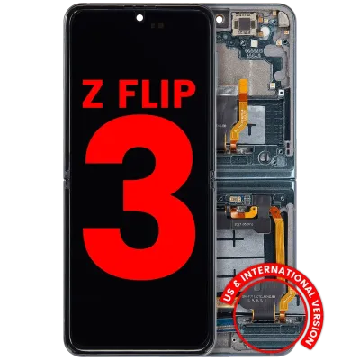Inner OLED Assembly With Frame Compatible For Samsung Galaxy Z Flip 3 5G (F711) (US & International) (Aftermarket Plus) (Green)