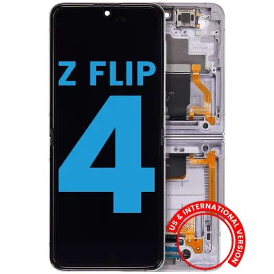 Дисплейний модуль (OLED) із рамкою для Samsung Galaxy Z Flip 4 5G (F721) (Aftermarket) (Bora Purple)