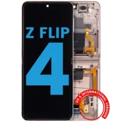 Дисплейний модуль (OLED) із рамкою для Samsung Galaxy Z Flip 4 5G (F721) (Aftermarket) (Pink Gold)