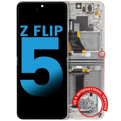 Inner OLED Assembly With Frame For Samsung Galaxy Z Flip 5 5G (US & International) (Aftermarket) (Cream)