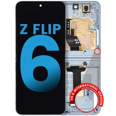 Дисплейний модуль (OLED) із рамкою для Samsung Galaxy Z Flip 6 5G (Aftermarket) (синій)