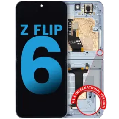 Дисплейний модуль (OLED) із рамкою для Samsung Galaxy Z Flip 6 5G (Aftermarket) (синій)