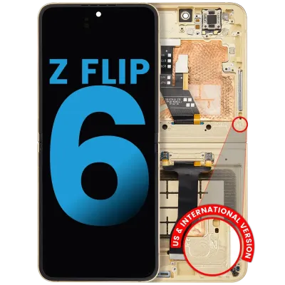 Дисплейний модуль (OLED) із рамкою для Samsung Galaxy Z Flip 6 5G (Aftermarket) (жовтий)