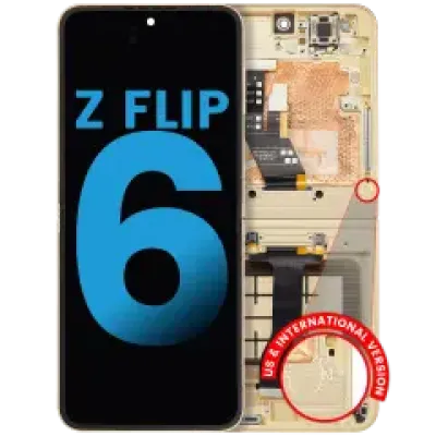 Дисплейний модуль (OLED) із рамкою для Samsung Galaxy Z Flip 6 5G (Aftermarket) (жовтий)