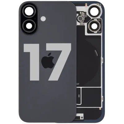 Back Glass w/ MagSafe Magnet & NFC & Flashlight Flex Compatible For iPhone 17 (Used OEM Pull: Grade A) (Black)