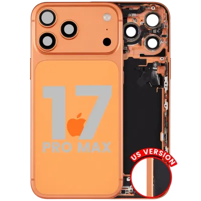 Корпус зі шлейфом зарядки й дрібними деталями (сумісний) для iPhone 17 Pro Max (US Version) (Used OEM Pull: Grade A) (Cosmic Orange)