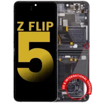 Дисплейний модуль (OLED) із рамкою для Samsung Galaxy Z Flip 5 5G (F731) (Refurbished) (Phantom Black)