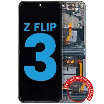 Inner OLED Assembly With Frame Compatible For Samsung Galaxy Z Flip 3 5G (F711) (US & International) (Aftermarket) (Green)