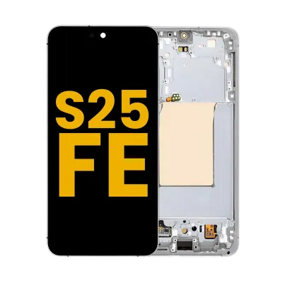 Дисплейний модуль (OLED) із рамкою для Samsung Galaxy S25 FE 5G (Refurbished) (білий)