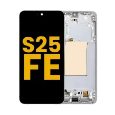 Дисплейний модуль (OLED) із рамкою для Samsung Galaxy S25 FE 5G (Refurbished) (білий)