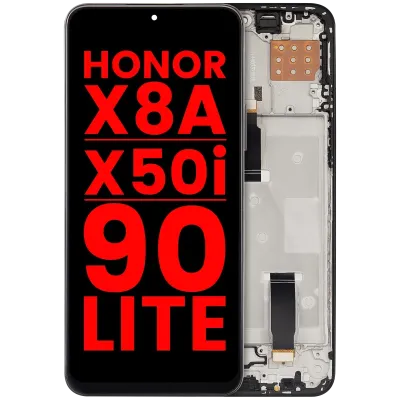 Дисплейний модуль LCD з рамкою для Honor X8A / X50i / 90 Lite (Aftermarket Plus) (Midnight Black)