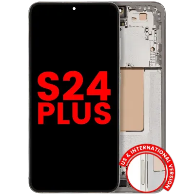Дисплейний модуль (OLED) з рамкою для Samsung Galaxy S24 Plus 5G (US & International Version) (Aftermarket Plus) (Amber Yellow)