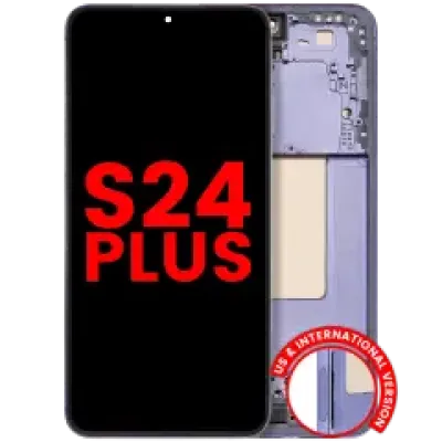Дисплейний модуль (OLED) з рамкою для Samsung Galaxy S24 Plus 5G (US & International Version) (Aftermarket Plus) (Cobalt Violet)