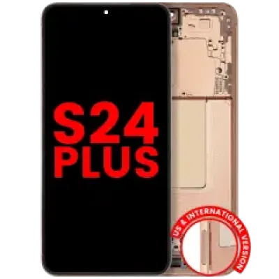 Дисплейний модуль (OLED) з рамкою для Samsung Galaxy S24 Plus 5G (US & International Version) (Aftermarket Plus) (Sandstone Orange)