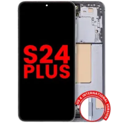 Дисплейний модуль (OLED) з рамкою для Samsung Galaxy S24 Plus 5G (US & International Version) (Aftermarket Plus) (Sapphire Blue)