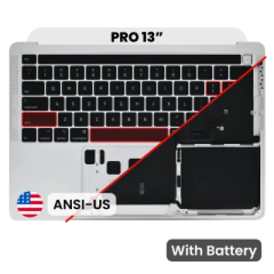 Топкейс з акумулятором та клавіатурою (ANSI US) для MacBook Pro 13" A2338 (2020-2023) (Genuine OEM) (Silver)