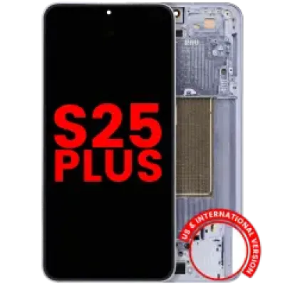 Дисплейний модуль (OLED) з рамкою для Samsung Galaxy S25 Plus 5G (US & International Version) (Aftermarket Plus) (Icy Blue)