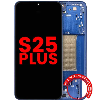 Дисплейний модуль (OLED) з рамкою для Samsung Galaxy S25 Plus 5G (US & International Version) (Aftermarket Plus) (Navy)
