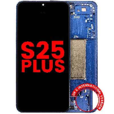 Дисплейний модуль (OLED) з рамкою для Samsung Galaxy S25 Plus 5G (US & International Version) (Aftermarket Plus) (Navy)