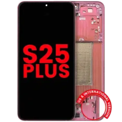 Дисплейний модуль (OLED) з рамкою для Samsung Galaxy S25 Plus 5G (US & International Version) (Aftermarket Plus) (Coral Red)