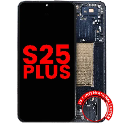 Дисплейний модуль (OLED) з рамкою для Samsung Galaxy S25 Plus 5G (US & International Version) (Aftermarket Plus) (Blue Black)