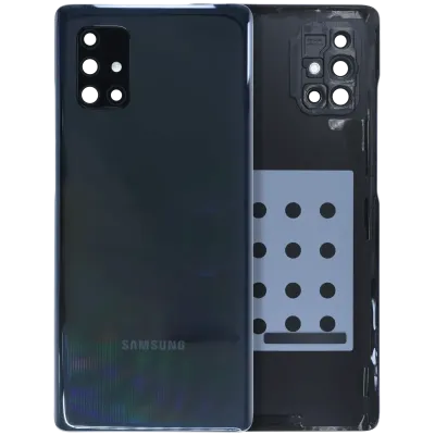 Back Cover Glass With Camera Lens For Samsung Galaxy A71 5G (A716V / 2020) (Service Pack) (Prism Cube Black)