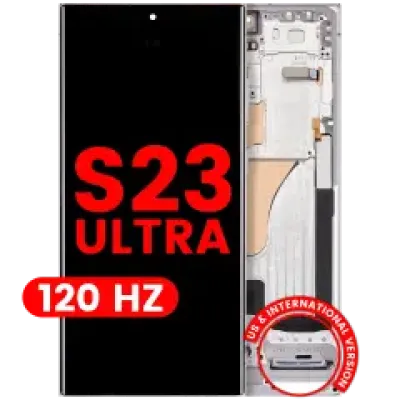 Дисплейний модуль (OLED) з рамкою для Samsung Galaxy S23 Ultra (US & International) (Aftermarket Pro) (120Hz) (Sky Blue)