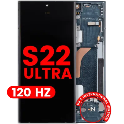 Дисплейний модуль (OLED) з рамкою для Samsung Galaxy S22 Ultra 5G (US & International Version) (Aftermarket Pro) (120Hz) (Green)