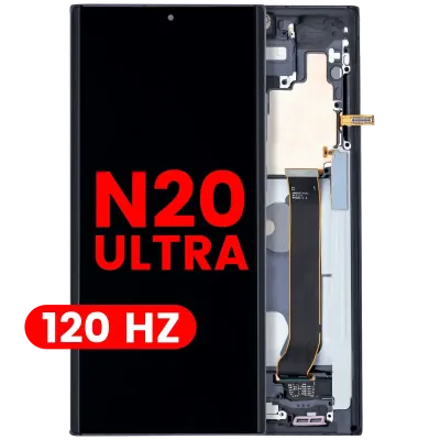 Дисплейний модуль (OLED) з рамкою для Samsung Galaxy Note 20 Ultra 5G (Aftermarket Pro) (120Hz) (Mystic Black)