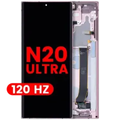 Дисплейний модуль (OLED) з рамкою для Samsung Galaxy Note 20 Ultra 5G (Aftermarket Pro) (120Hz) (Mystic Bronze)