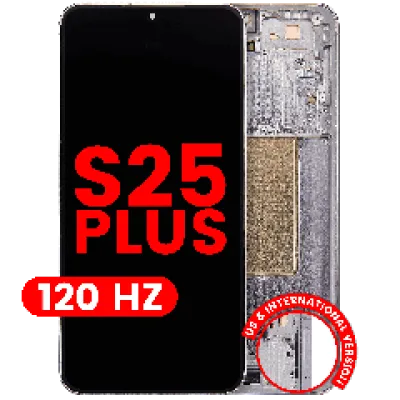 Дисплейний модуль (OLED) з рамкою для Samsung Galaxy S25 Plus 5G (US & International Version) (Aftermarket Plus) (120Hz) (Silver Shadow)