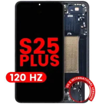 Дисплейний модуль (OLED) з рамкою для Samsung Galaxy S25 Plus 5G (US & International Version) (Aftermarket Plus) (120Hz) (Blue Black)