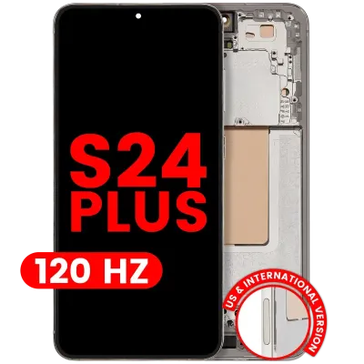 Дисплейний модуль (OLED) з рамкою для Samsung Galaxy S24 Plus 5G (US & International Version) (Aftermarket Plus) (120Hz) (Amber Yellow)