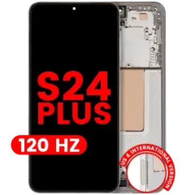 Дисплейний модуль (OLED) з рамкою для Samsung Galaxy S24 Plus 5G (US & International Version) (Aftermarket Plus) (120Hz) (Amber Yellow)