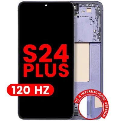 Дисплейний модуль (OLED) з рамкою для Samsung Galaxy S24 Plus 5G (US & International Version) (Aftermarket Plus) (120Hz) (Cobalt Violet)