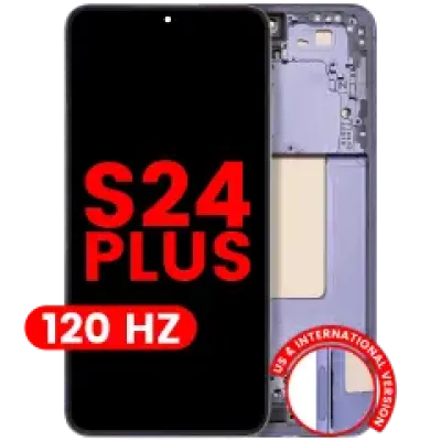 Дисплейний модуль (OLED) з рамкою для Samsung Galaxy S24 Plus 5G (US & International Version) (Aftermarket Plus) (120Hz) (Cobalt Violet)