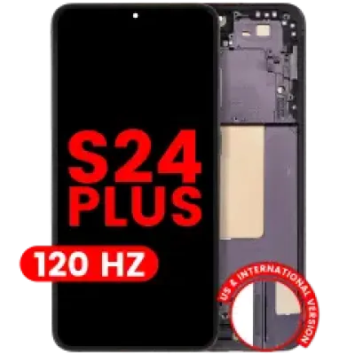 Дисплейний модуль (OLED) з рамкою для Samsung Galaxy S24 Plus 5G (US & International Version) (Aftermarket Plus) (120Hz) (Onyx Black)