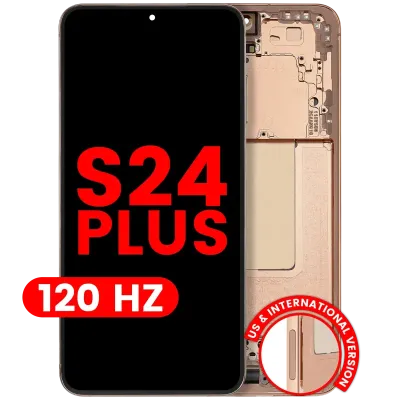 Дисплейний модуль (OLED) з рамкою для Samsung Galaxy S24 Plus 5G (US & International Version) (Aftermarket Plus) (120Hz) (Sandstone Orange)