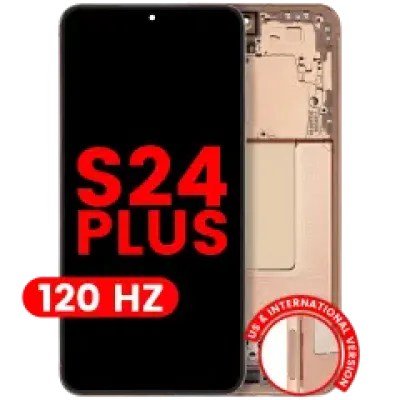 Дисплейний модуль (OLED) з рамкою для Samsung Galaxy S24 Plus 5G (US & International Version) (Aftermarket Plus) (120Hz) (Sandstone Orange)