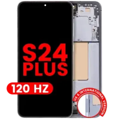 Дисплейний модуль (OLED) з рамкою для Samsung Galaxy S24 Plus 5G (US & International Version) (Aftermarket Plus) (120Hz) (Sapphire Blue)