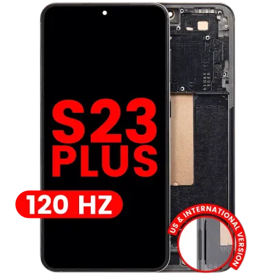 Дисплейний модуль (OLED) з рамкою для Samsung Galaxy S23 Plus (US & International) (Aftermarket Plus) (120Hz) (зелений)