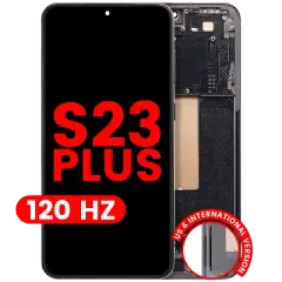 Дисплейний модуль (OLED) з рамкою для Samsung Galaxy S23 Plus (US & International) (Aftermarket Plus) (120Hz) (зелений)