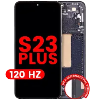 Дисплейний модуль (OLED) з рамкою для Samsung Galaxy S23 Plus (US & International) (Aftermarket Plus) (120Hz) (Phantom Black)