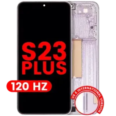 Дисплейний модуль (OLED) з рамкою для Samsung Galaxy S23 Plus (US & International) (Aftermarket Plus) (120Hz) (Lavender)